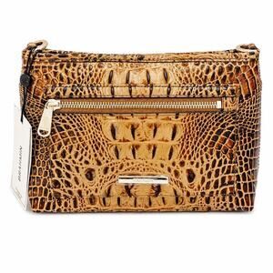 Brahmin Vida Designer Crossbody Bag Toasted Melbourne Leather Handbag Clutch